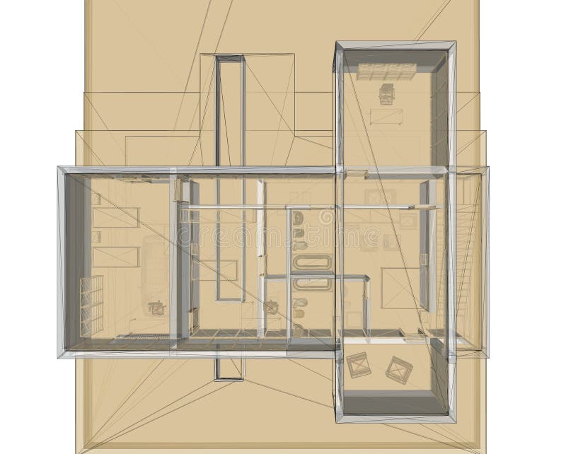 3d budynku ramy planu renderingu miejsca drut ilustracja wektor 3d budynku ramy planu renderingu miejsca drut ilustracja wektor