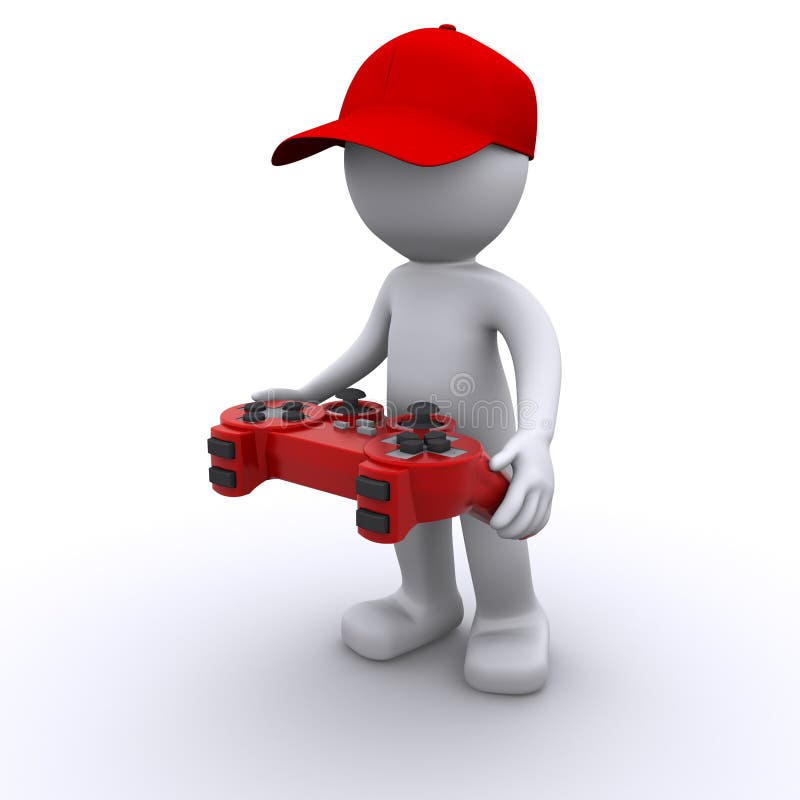 3d charakteru kontrolera gemowy chwyta wideo ilustracja wektor