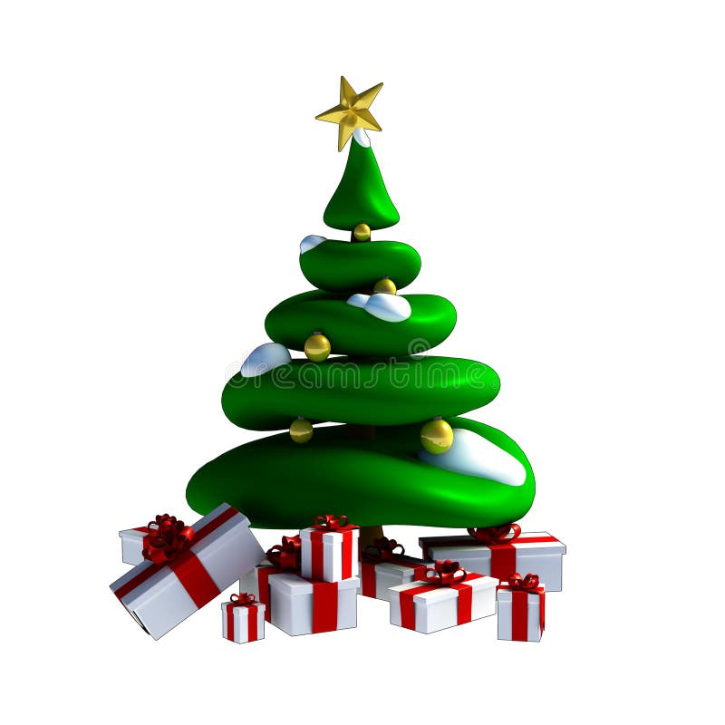 3D - Christmas tree royalty free illustration