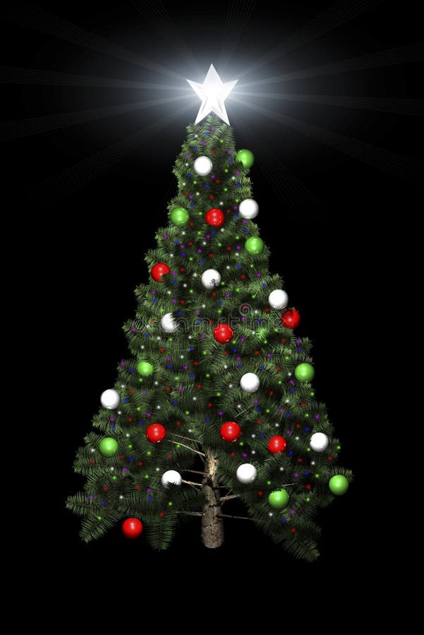 3D Christmas tree with star