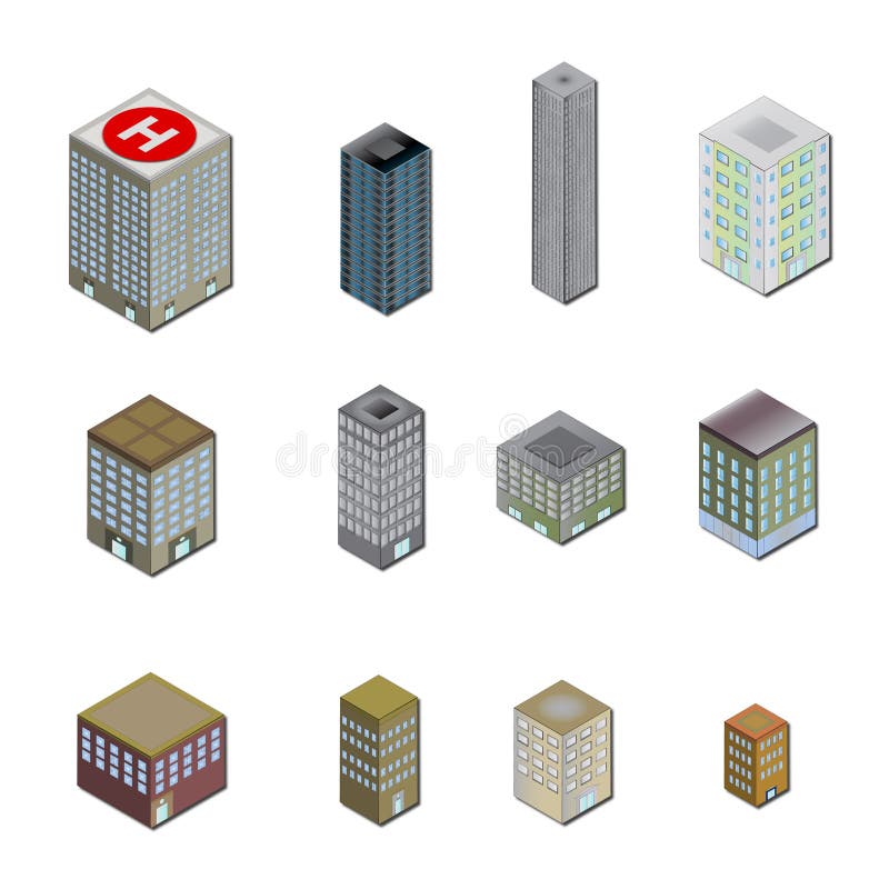 3D City Building Icons