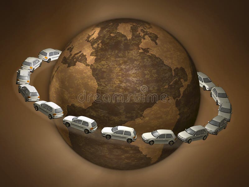 Traffic jam 3d stock illustration. Illustration of lock 7345488