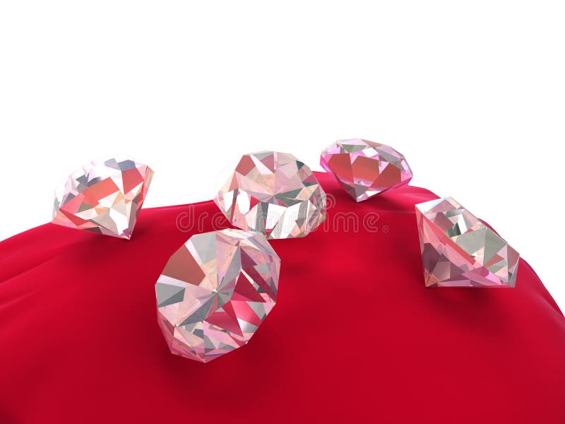 3d diamonds on red velvet stock photo. Image of diamond 1930330