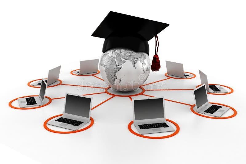 3d e-learning concept, isolated on white stock illustration 3d e-learning concept, isolated on white stock illustration