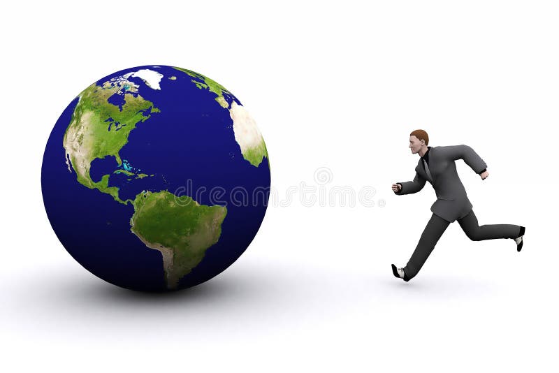 3d earth and man royalty free stock image