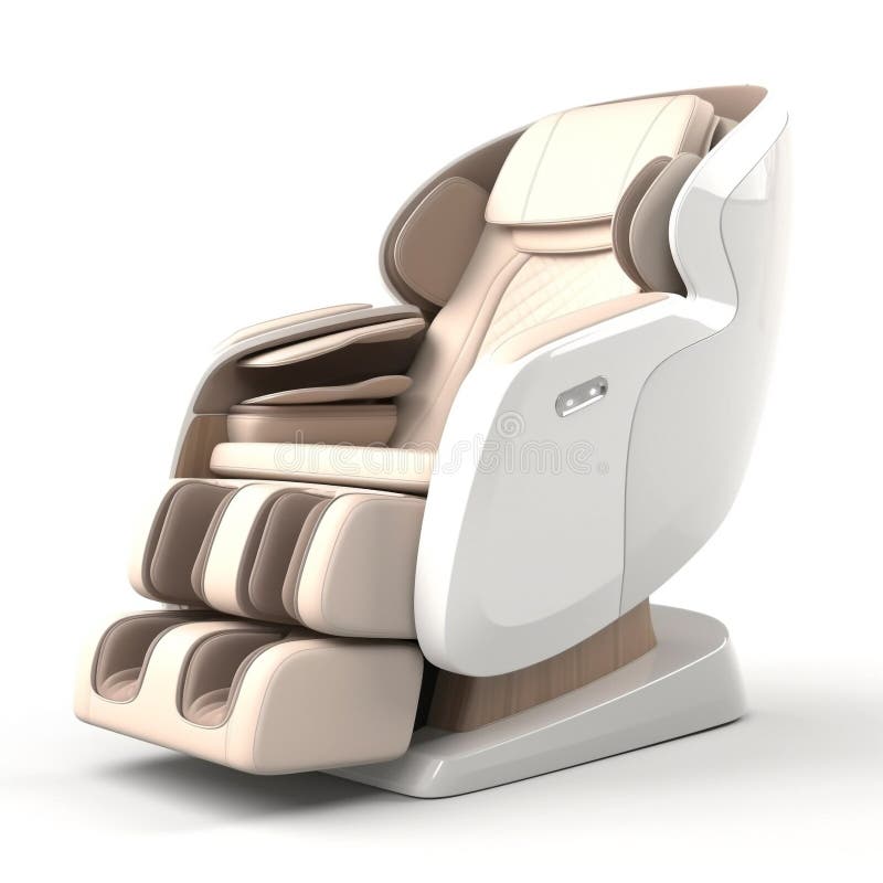 3D Electric Massage Chair Illustration Isolated on White Background. 库存