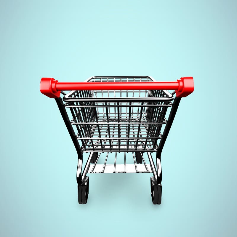 Shopping Cart Isolated Rear View Stock Illustrations 12 Shopping Cart