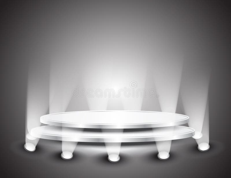 3d Empty white podium with light royalty free illustration