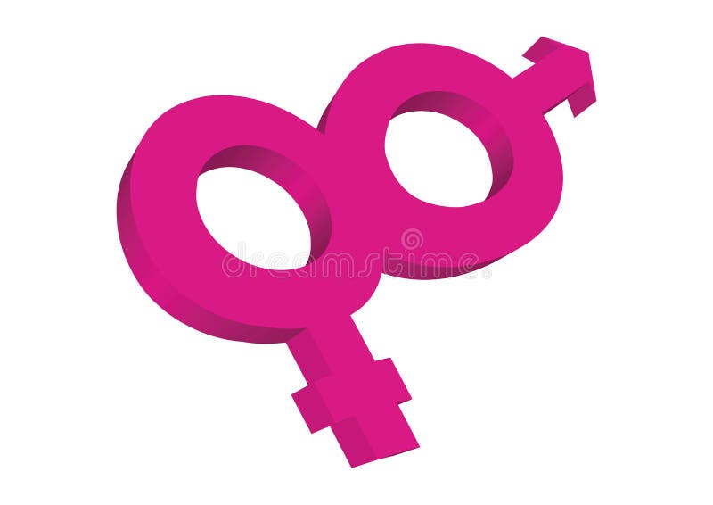 3d Female and male symbols