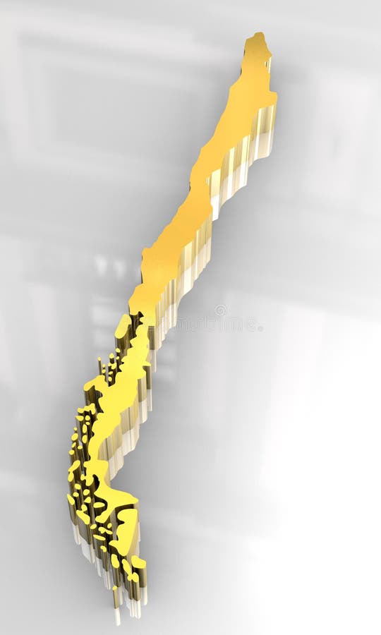 3d flag golden of Chile royalty free illustration