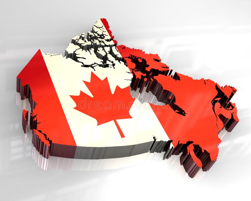 3d flag map of canada