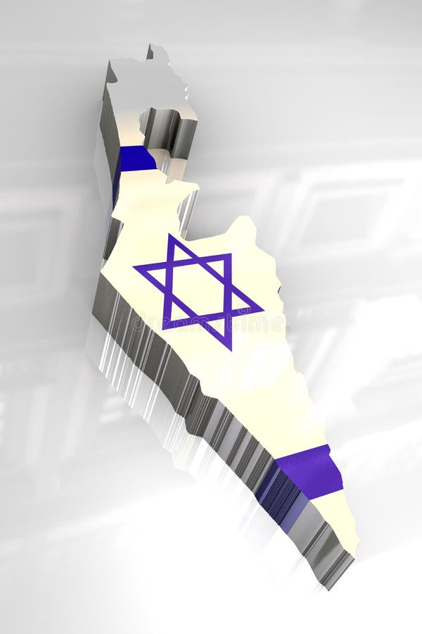 3d flag map of Israel