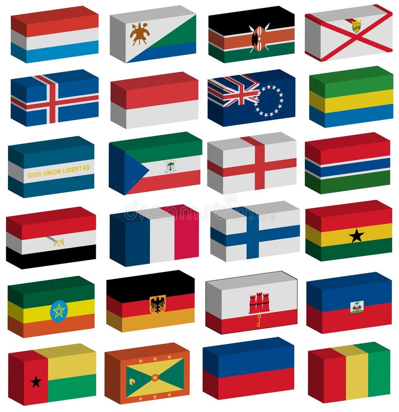 Flags Of The World 1 Of 8 Stock Vector Illustration Of Emblem 12333482