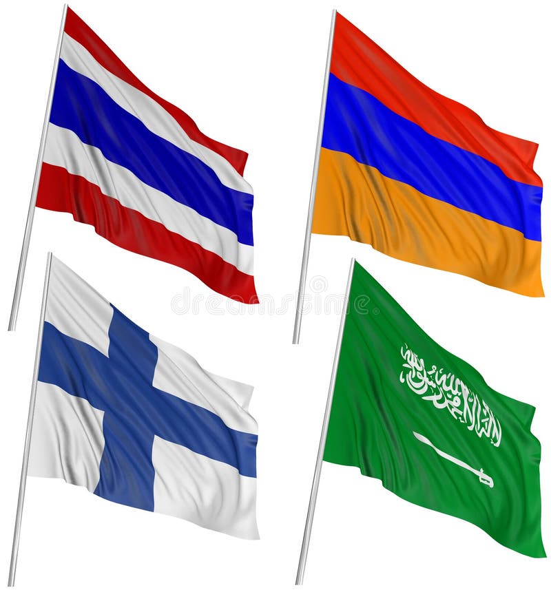 3D flags of world