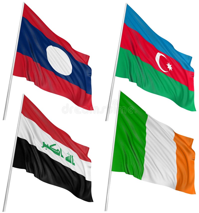 3D flags of world