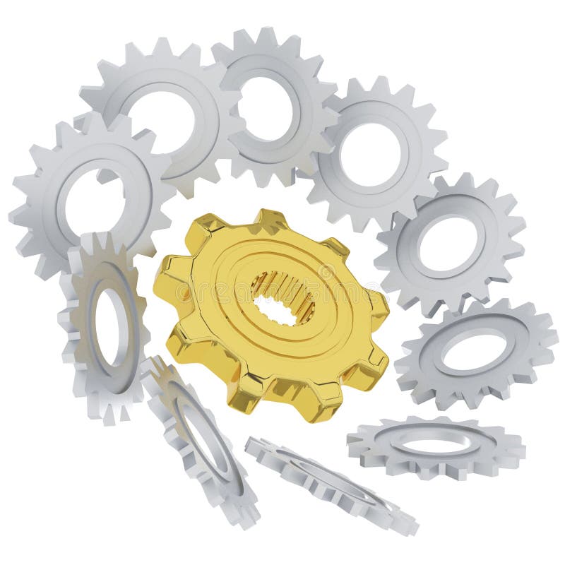 3D gears of success in business
