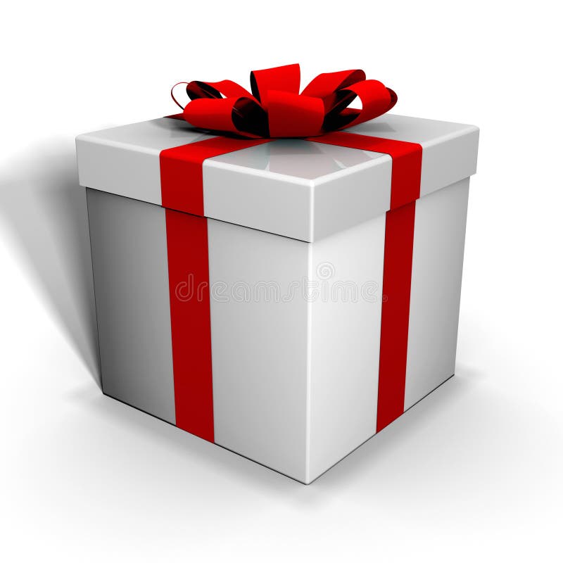 3d gift box with red bow