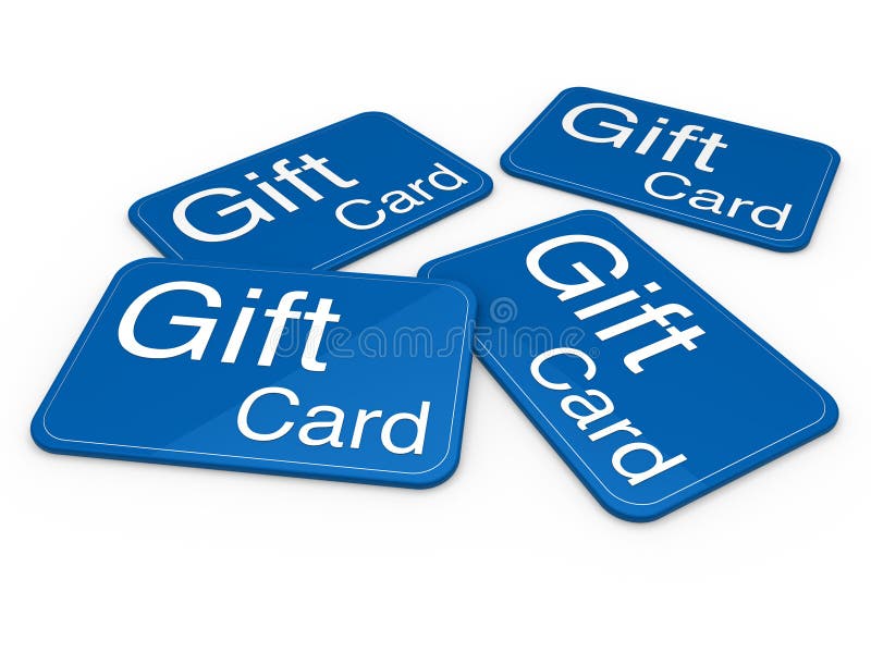 3d gift card blue vector illustration