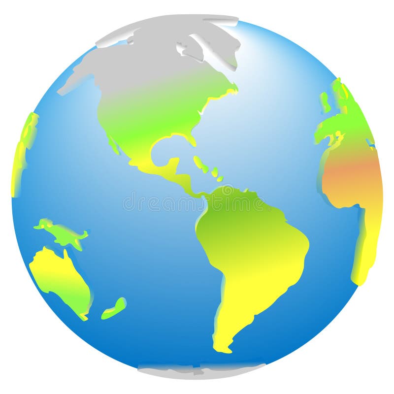 3d global planet Earth america icon