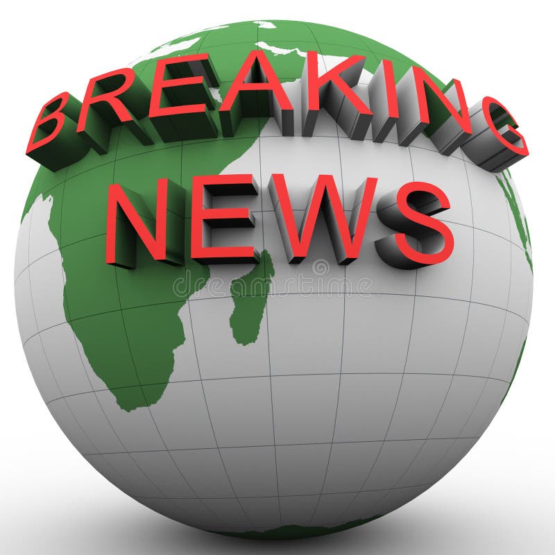 3d globe with attached breakikng news stock illustration 3d globe with attached breakikng news stock illustration