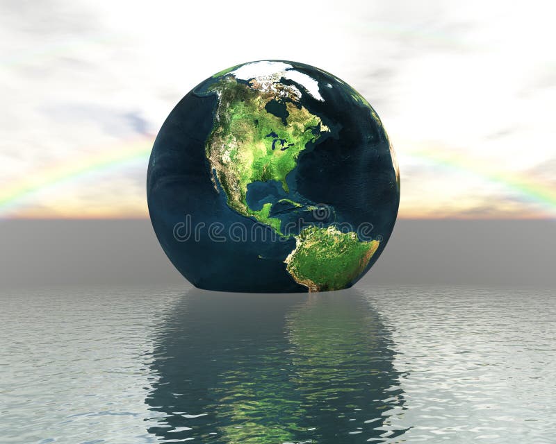 3D globe on water