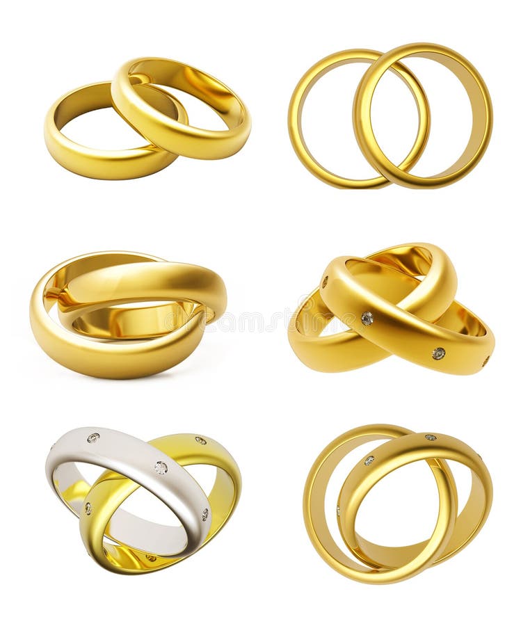 20 Isolated Gold Wedding Rings Stock Illustration Illustration of
