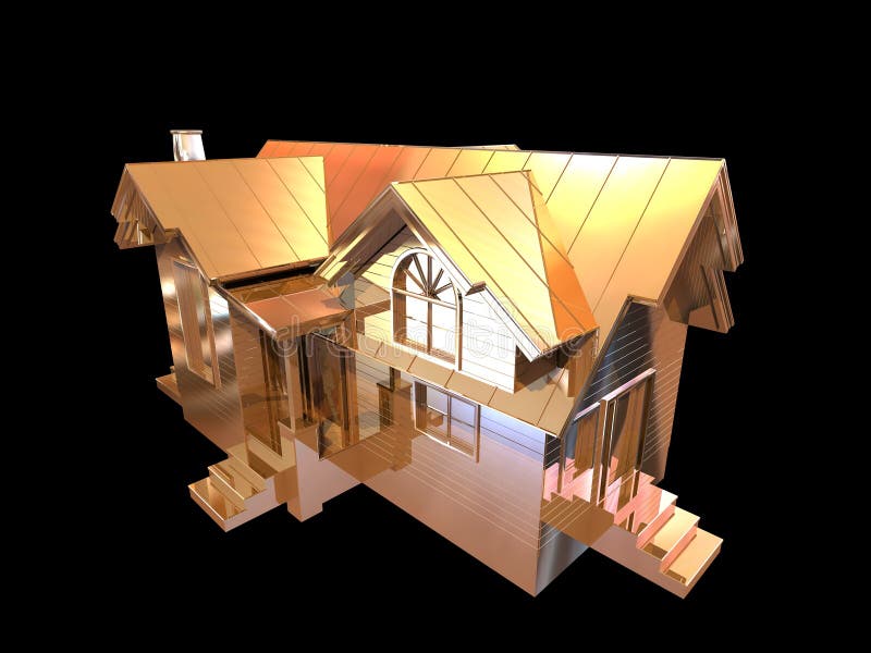 3D golden house