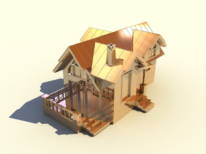 3D golden house