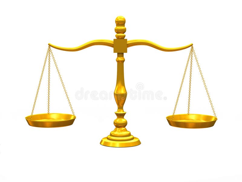 3d golden scale stock illustration