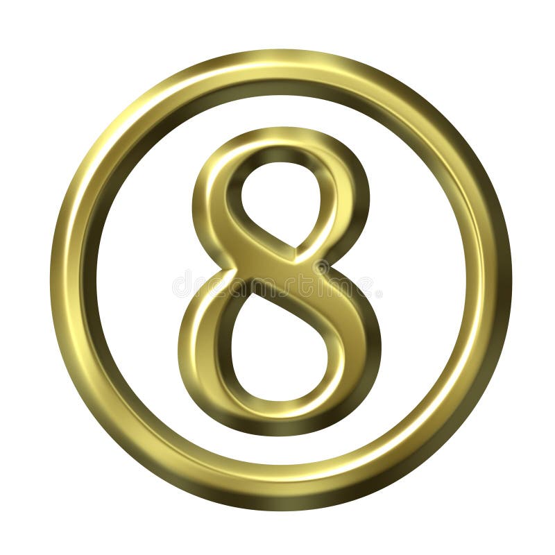 3D goldene Zahl 8 vektor abbildung