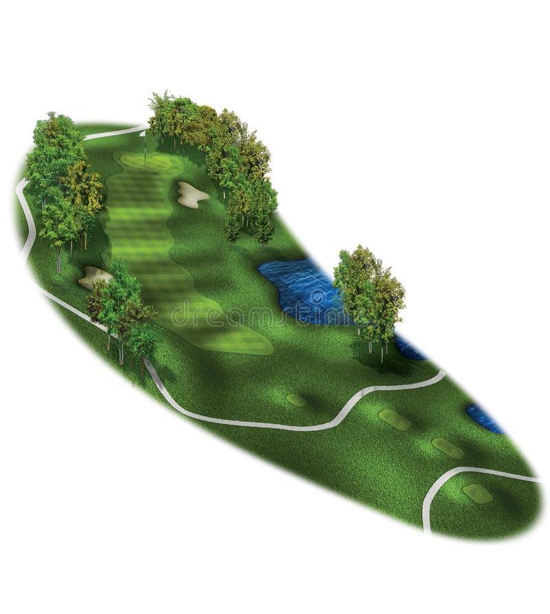 3D Golf Course Hole Layouts Stock Illustration Illustration of