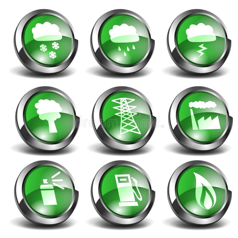 3d Green Icons Set 03