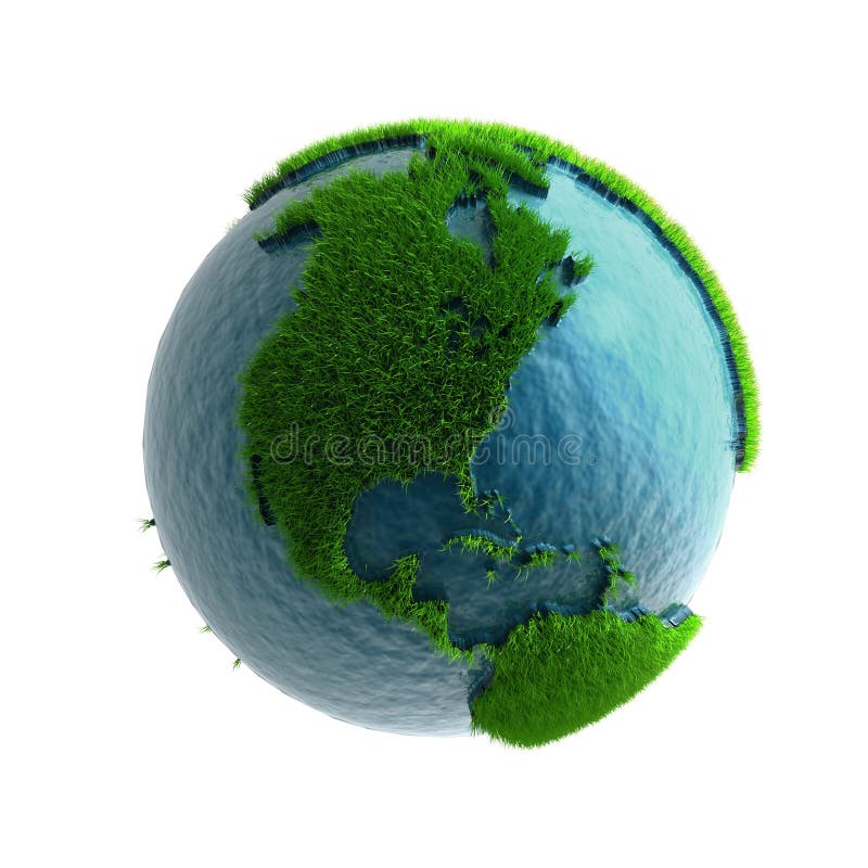 3D green planet America