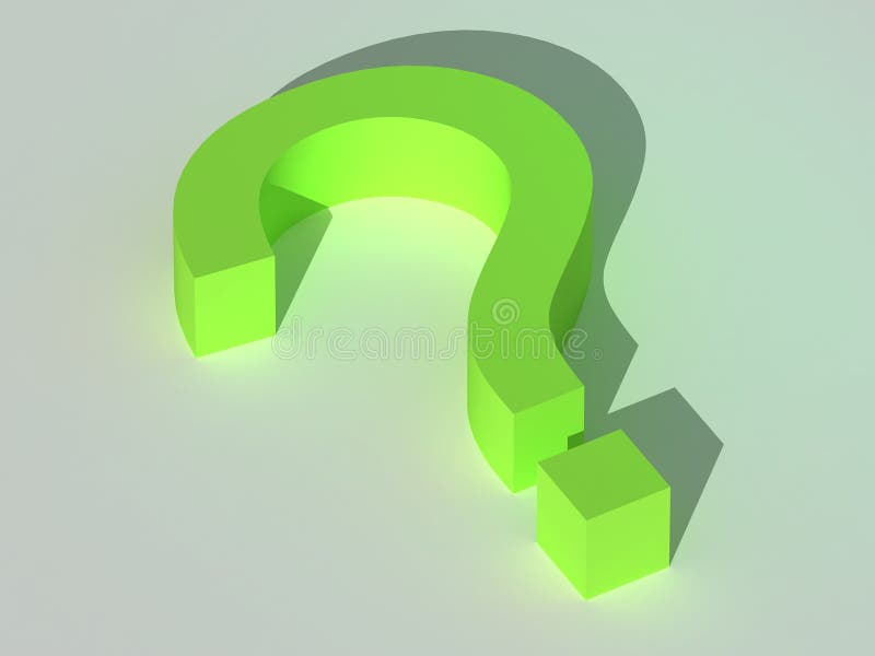 3d green question sign