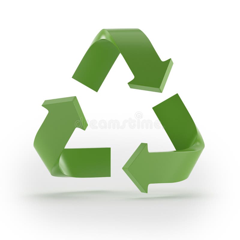 3d green recycling symbol royalty free illustration