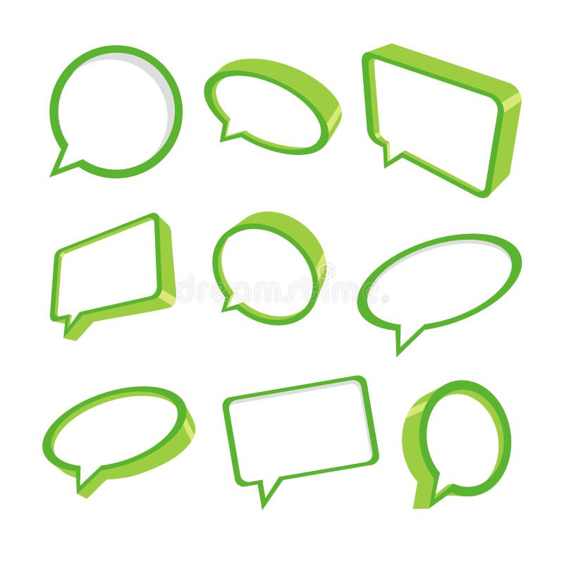 Download 3d green speech bubbles stock vector. Illustration of bubble - 22711492
