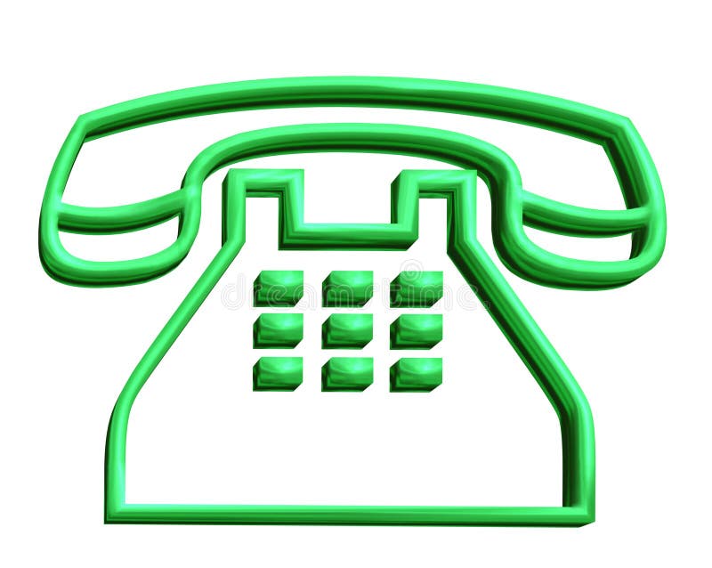 3D green telephone sign