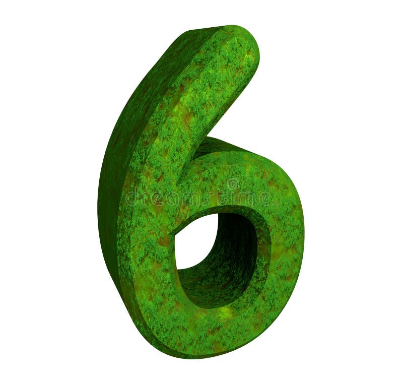 3d Grün der Zahl 6 stock abbildung. Illustration von zeichen - 6912267