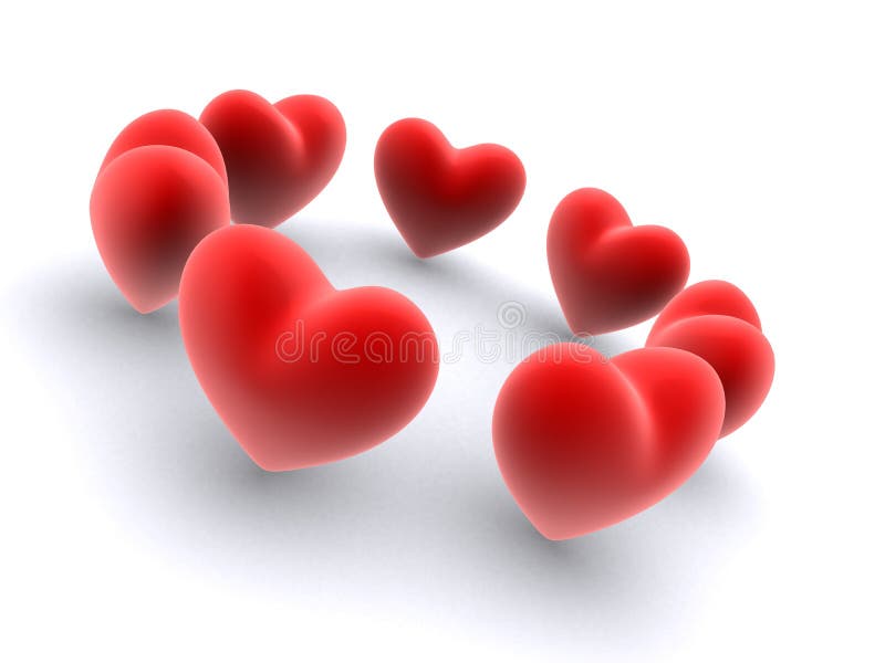 3d hearts