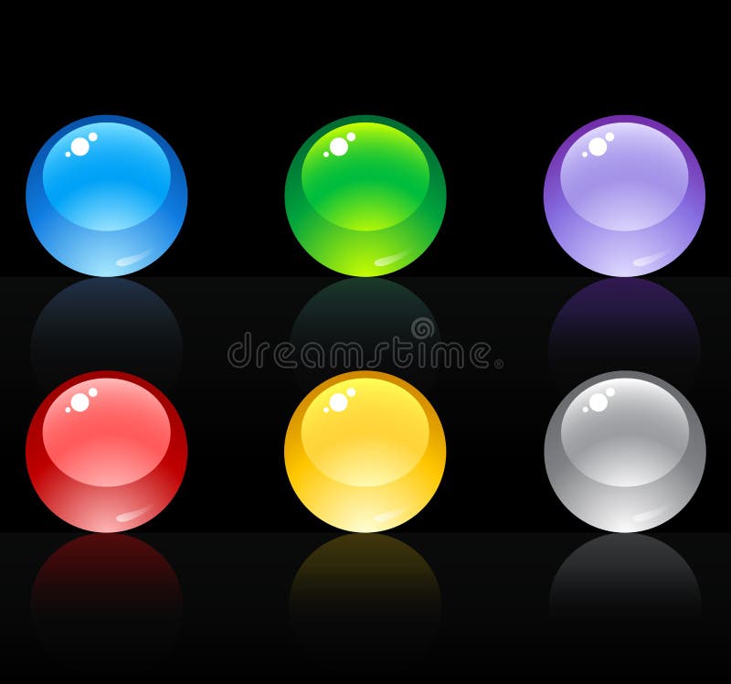 3D high quality sphere glass set stock illustration
