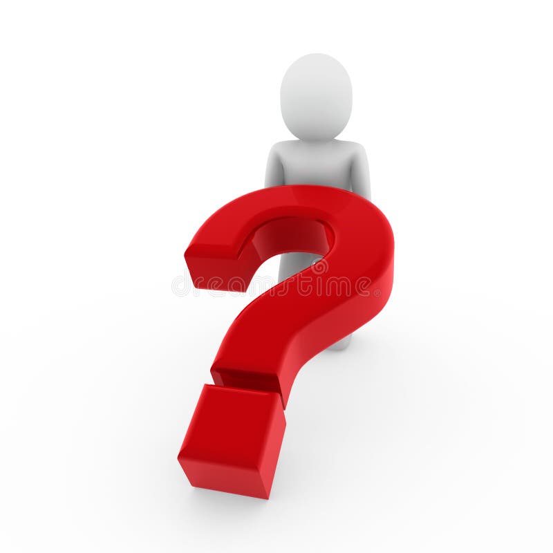 3d human question mark stock illustration