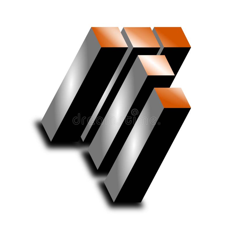 3d icon - Metallic T 2 stock illustration