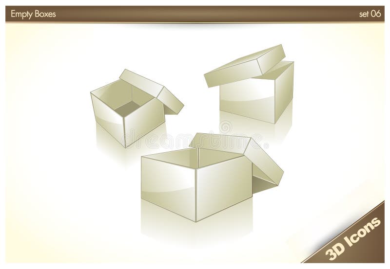 3D icone - caselle vuote in bianco - insieme 06 illustrazione di stock 3D icone - caselle vuote in bianco - insieme 06 illustrazione di stock
