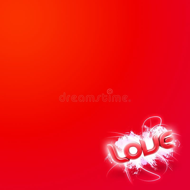 3D illustration of the word Love Red mini