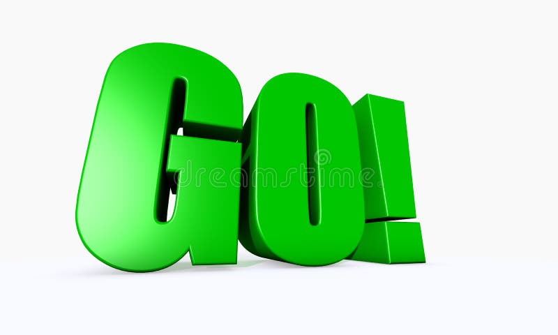 Illustration of the word GO in 3D. Illustration of the word GO in 3D.