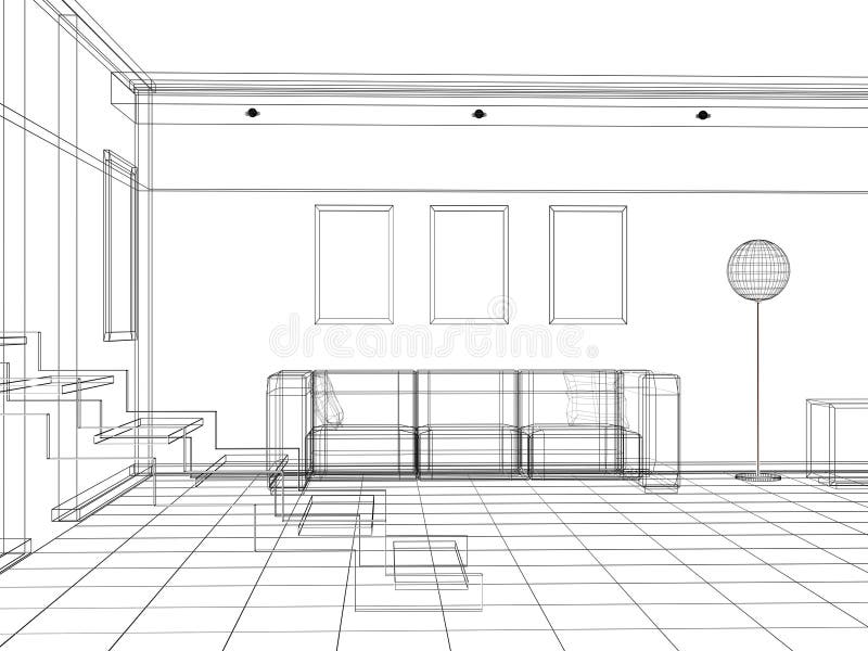 3d interior vector illustration