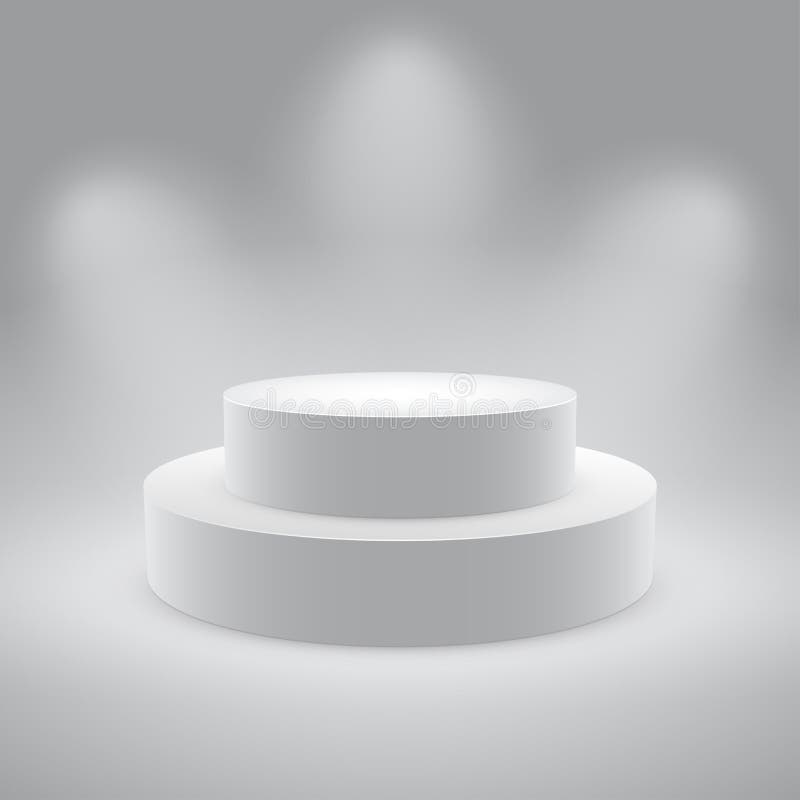 3d isolated Empty white podium stock illustration
