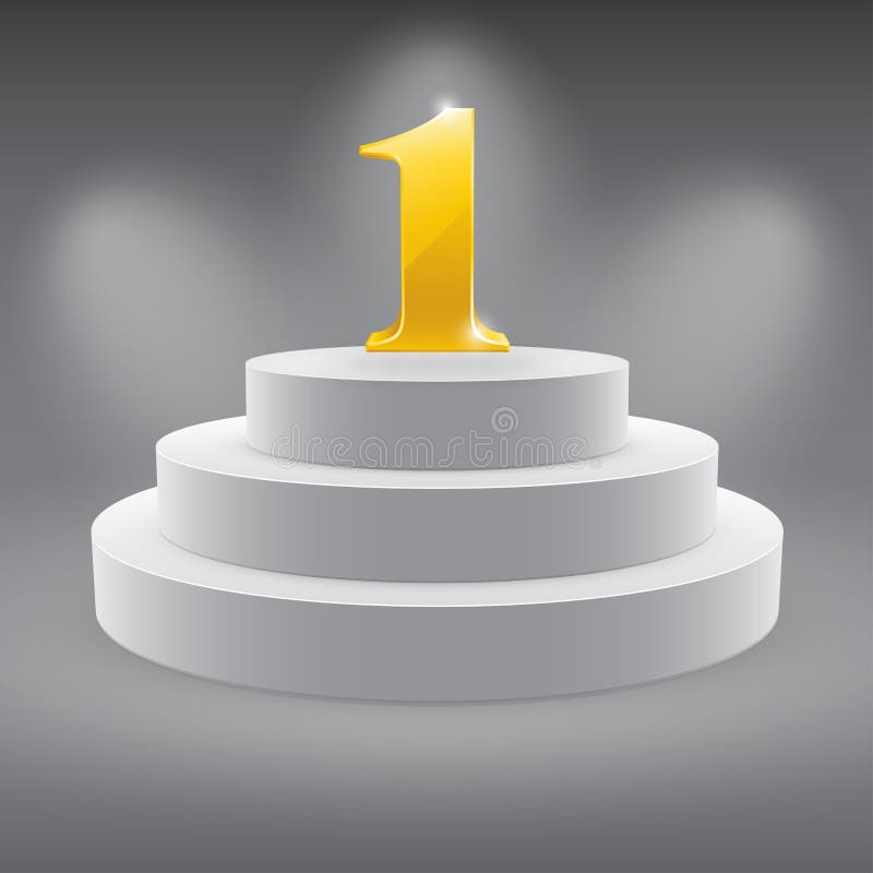 3d isolated Empty white podium royalty free illustration