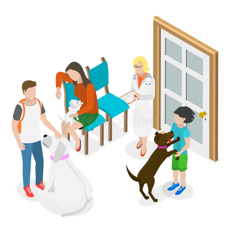 3D Isometric Flat Vector Illustration of Veterinarian Clinic. Item 2