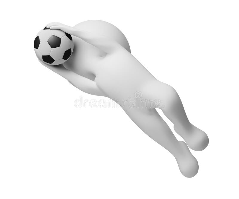 3d kleine mensen - keeper een vangende bal vector illustratie 3d kleine mensen - keeper een vangende bal vector illustratie